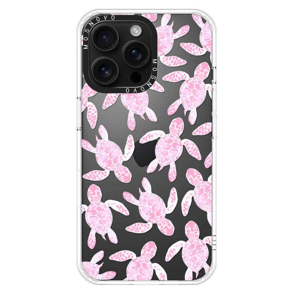 Pink Turtle Phone Case - iPhone 16 Pro Max Case - MOSNOVO