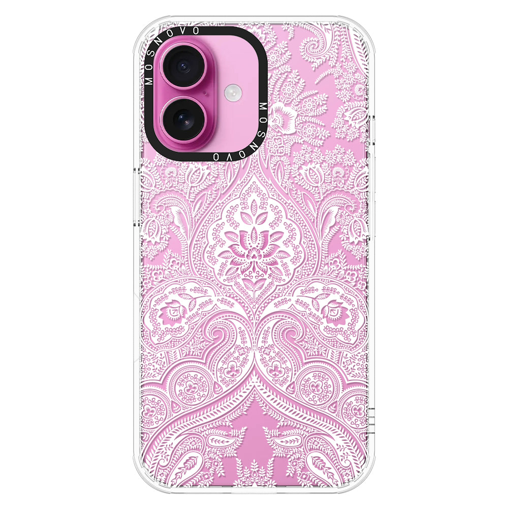 White Damask Phone Case - iPhone 16 Case - MOSNOVO