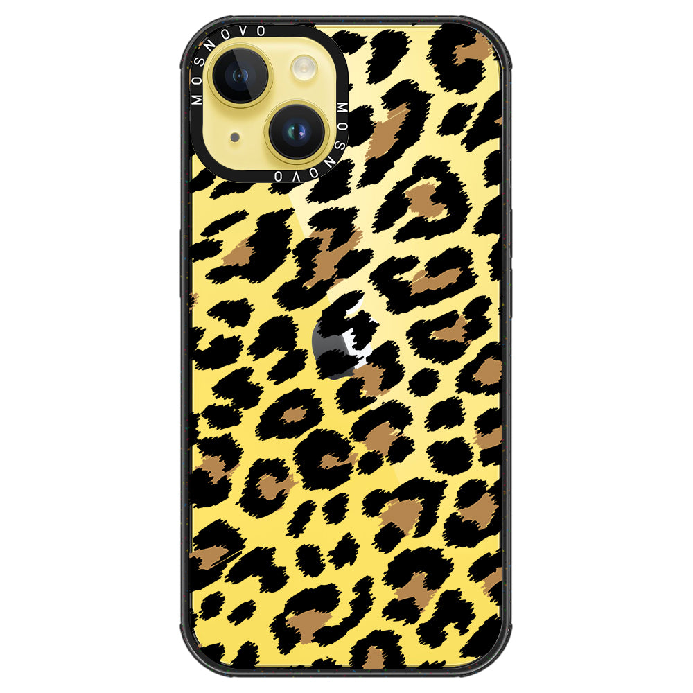 Leopard Print Phone Case - iPhone 14 Plus Case Clear Black ShockStone