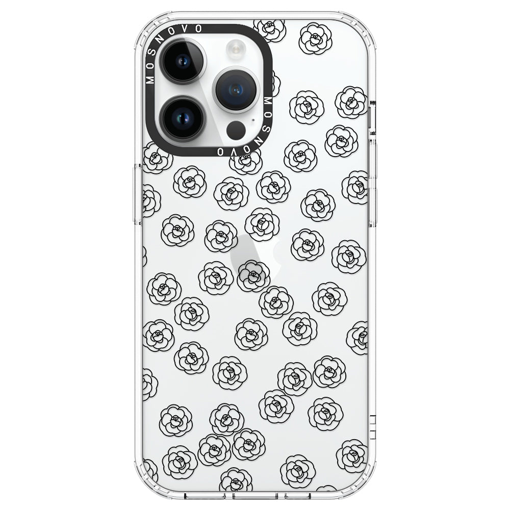 Linear Camelia Flower Phone Case - iPhone 14 Pro Max Case