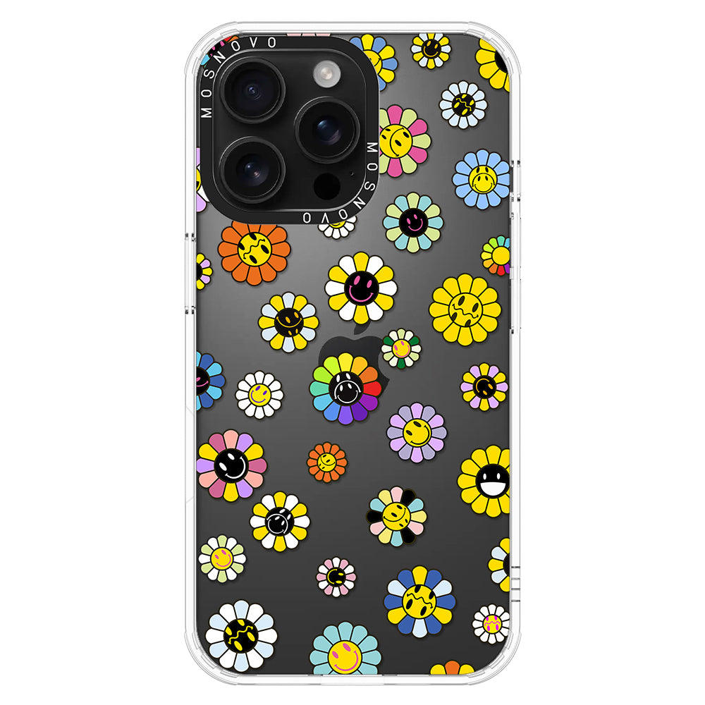 Flower Smiley Face Phone Case - iPhone 16 Pro Max Case - MOSNOVO