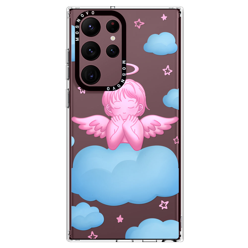 Pink Serenity Angel Phone Case - Samsung Galaxy S22 Ultra Case