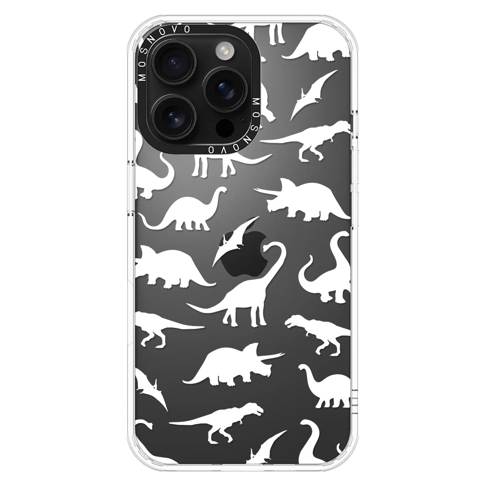 White Dinosaur Phone Case - iPhone 16 Pro Max Case - MOSNOVO