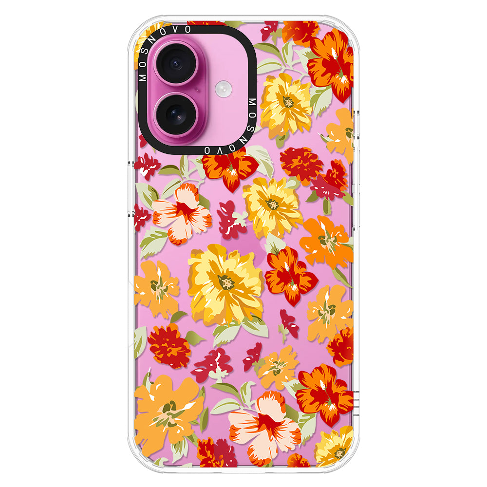 70s Boho Yellow Flower Phone Case - iPhone 16 Case - MOSNOVO