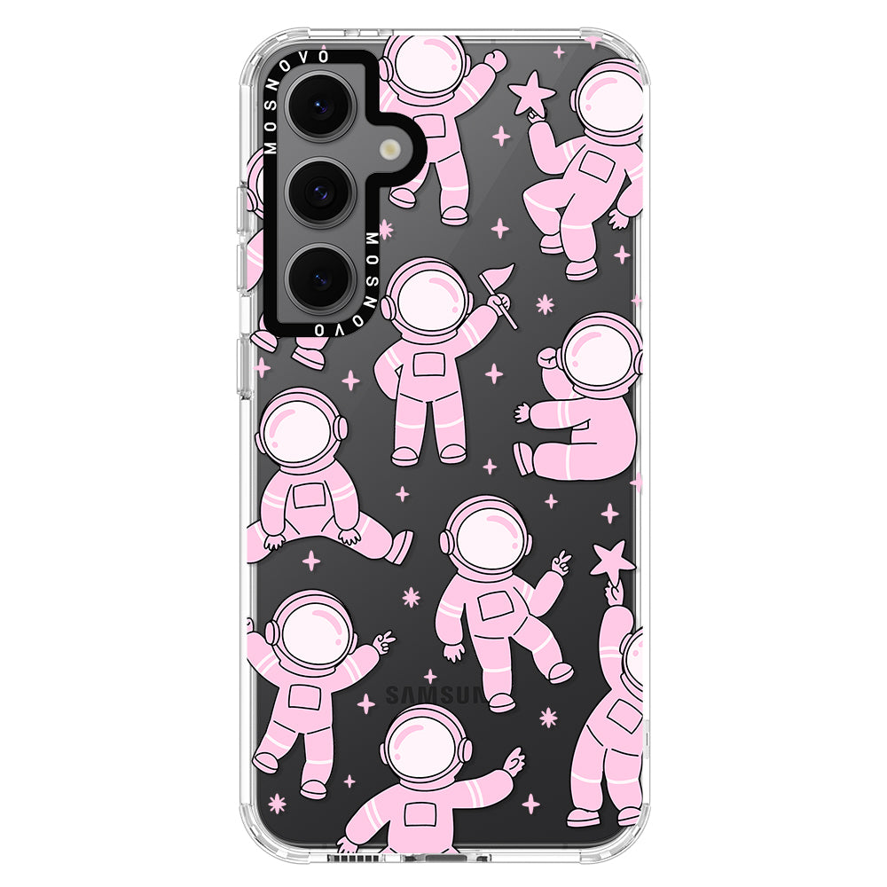 Pink Astronaut Phone Case - Samsung Galaxy S24 FE Case - MOSNOVO