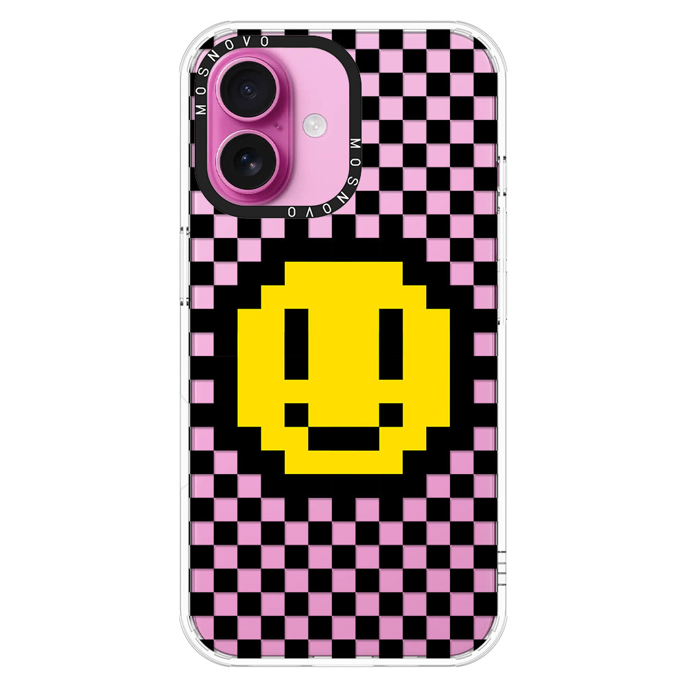 Smile Checkered Phone Case - iPhone 16 Case - MOSNOVO