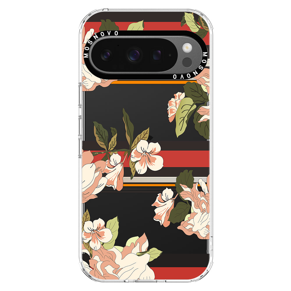 Classic Stripes Floral Phone Case - Google Pixel 9 Pro Case