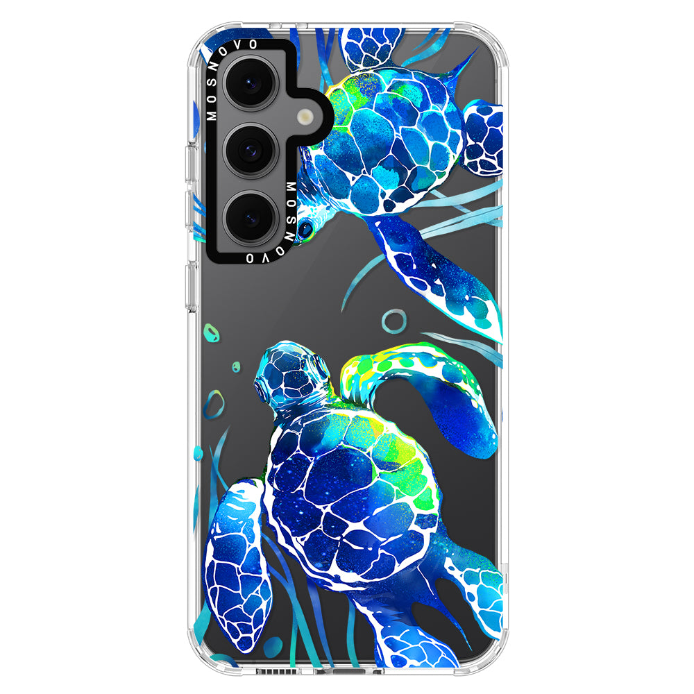 Blue Sea Turtle Phone Case - Samsung Galaxy S24 FE Case - MOSNOVO