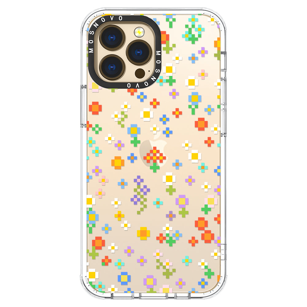 Pixel-Floral Phone Case - iPhone 13 Pro Max Case