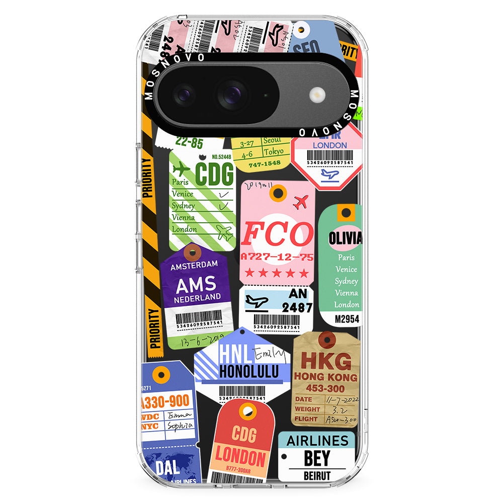 Air Ticket Labels Phone Case - Google Pixel 9 Case