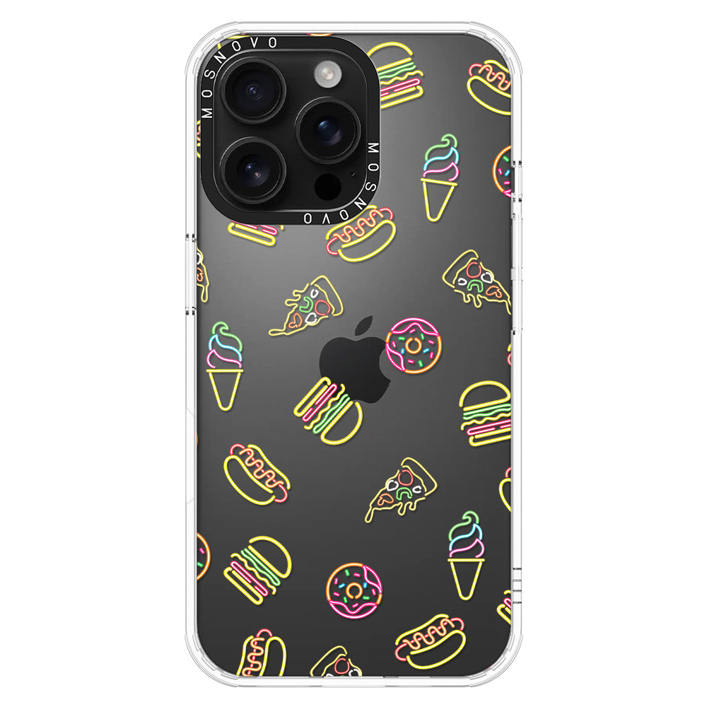 Neon Burgers Phone Case - iPhone 16 Pro Max Case - MOSNOVO