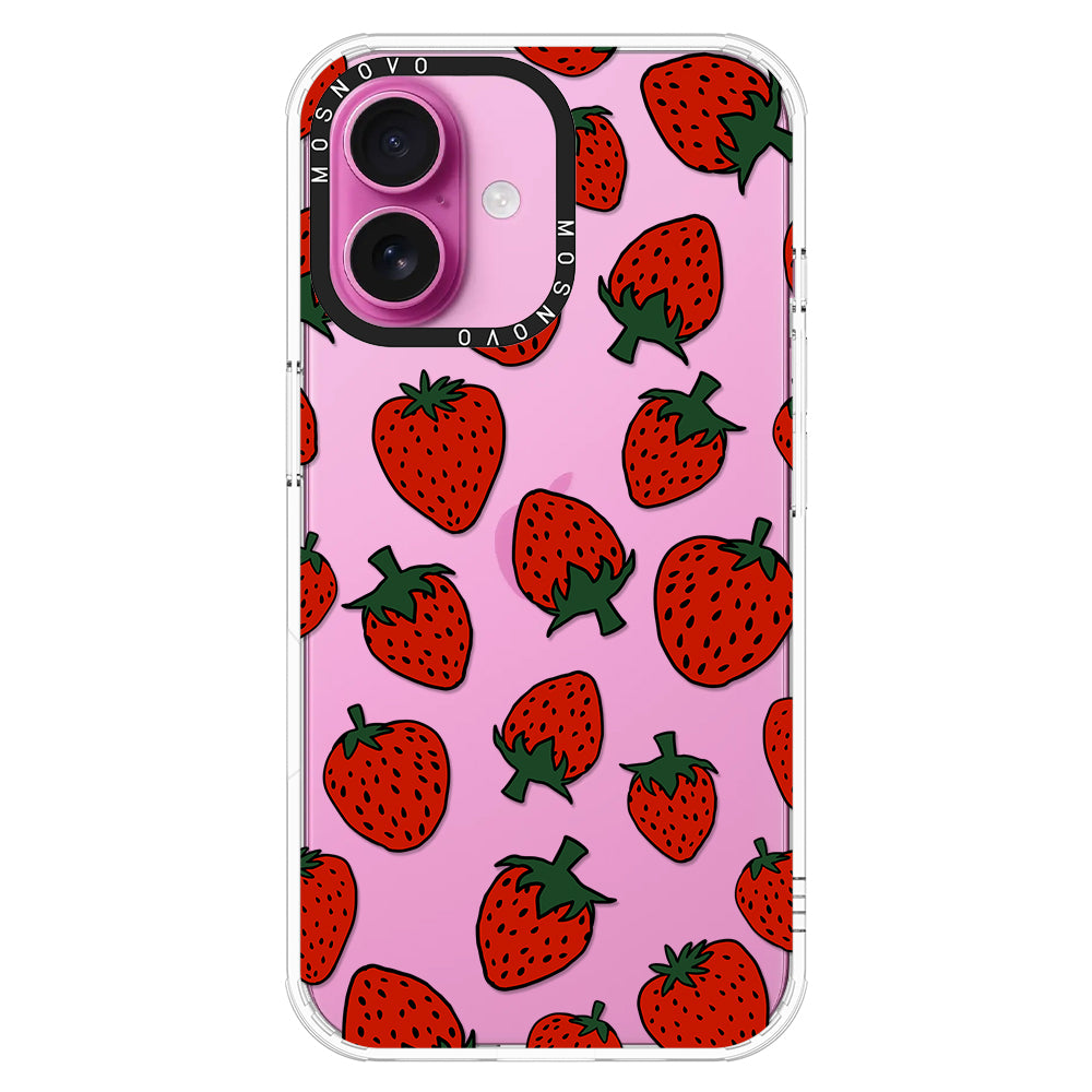 Red Strawberry Phone Case - iPhone 16 Plus Case - MOSNOVO