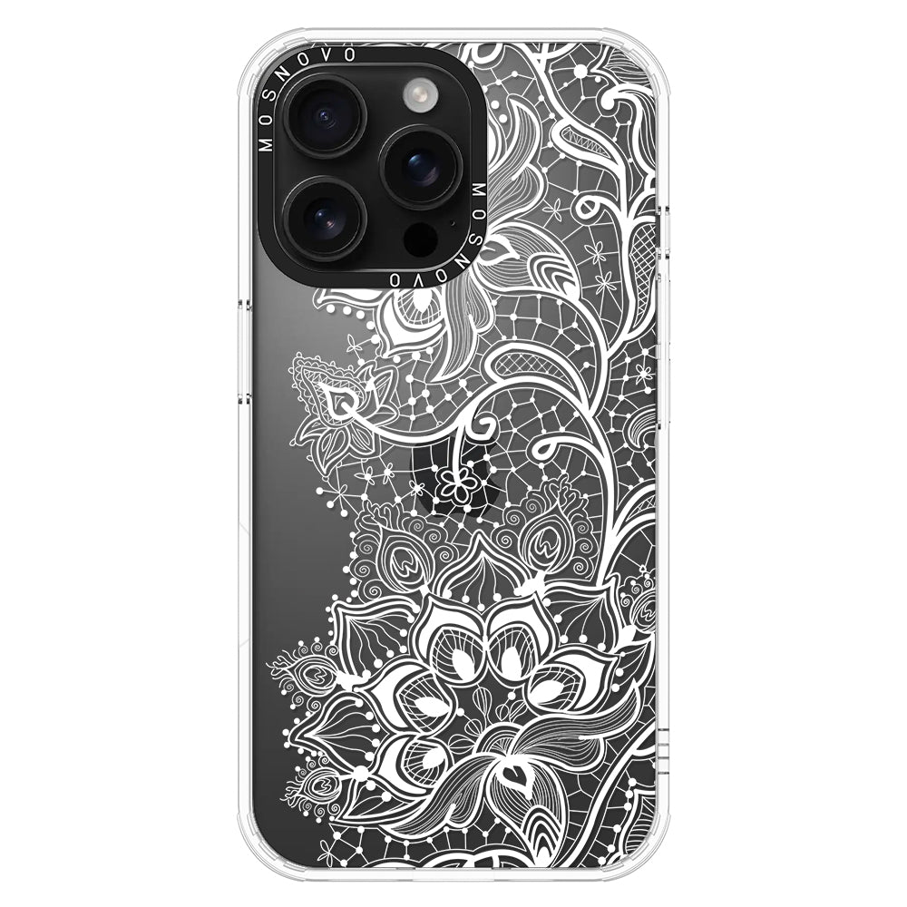 White Lotus Henna Phone Case - iPhone 16 Pro Max Case - MOSNOVO