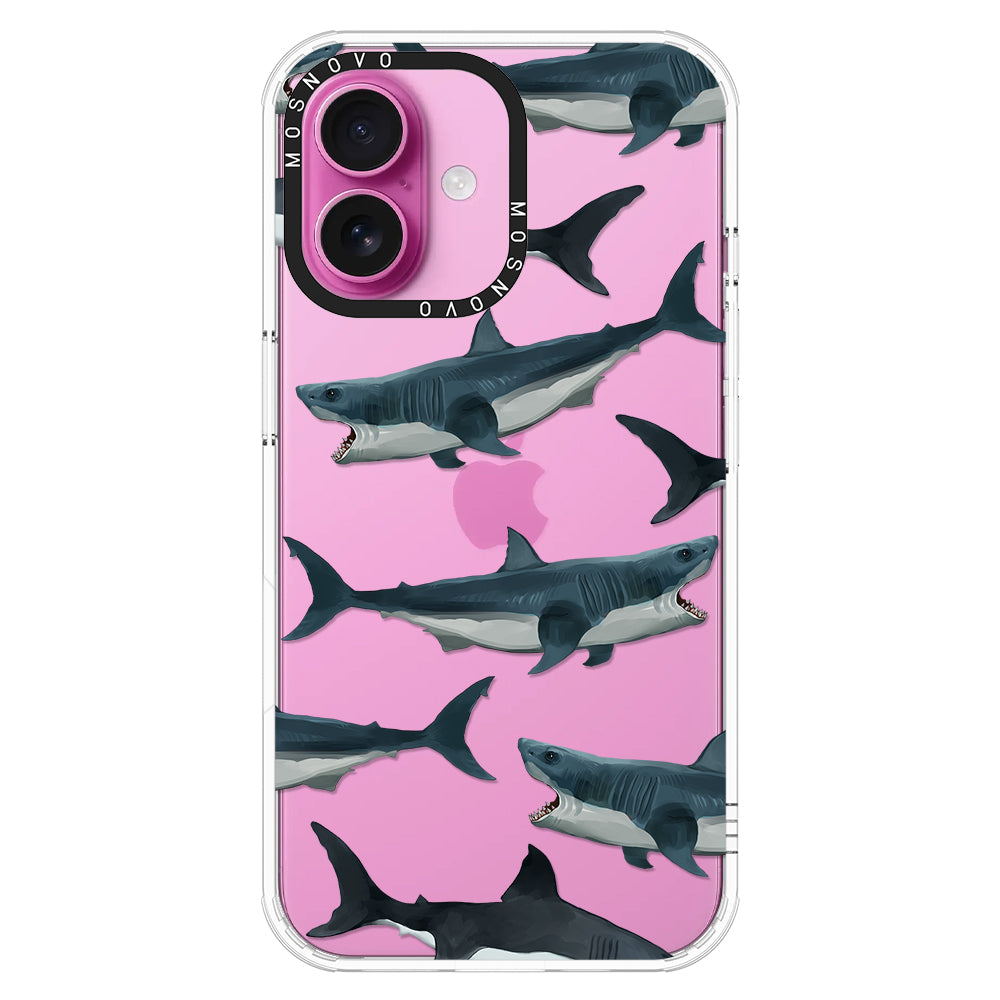 White Shark Phone Case - iPhone 16 Plus Case - MOSNOVO