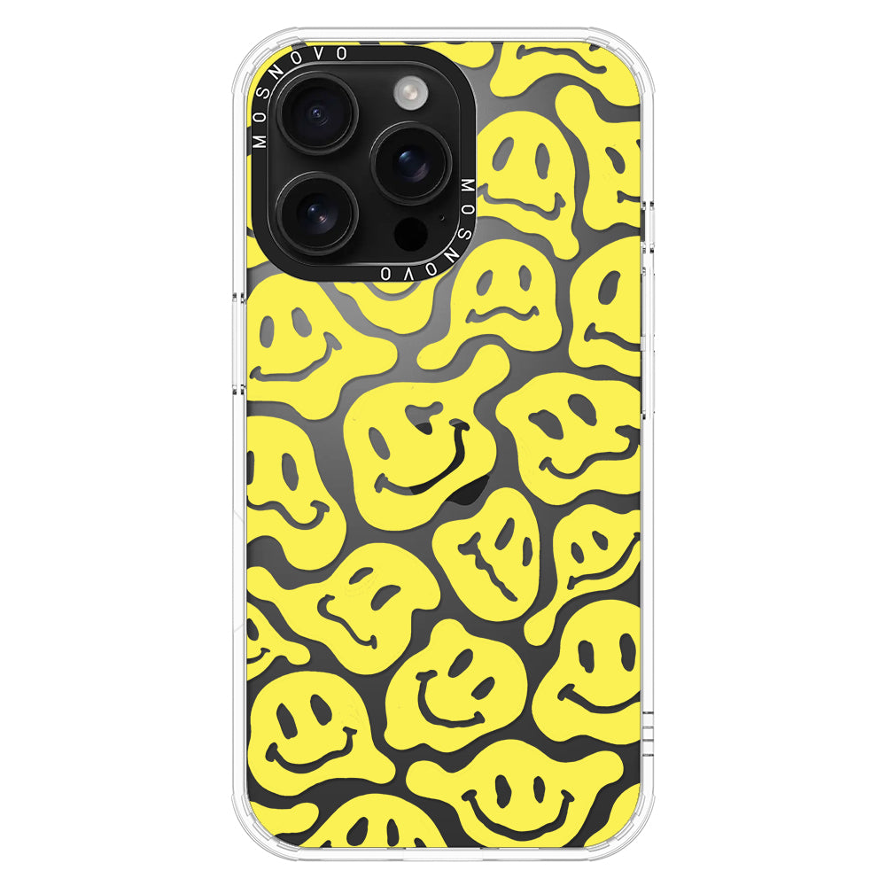 Melted Yellow Smiles Face Phone Case - iPhone 16 Pro Max Case - MOSNOVO