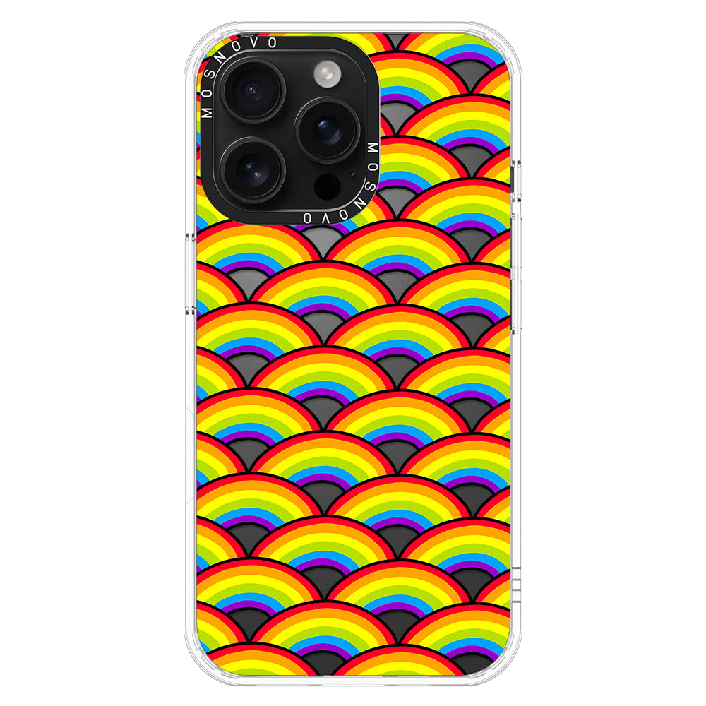 Rainbow Waves Phone Case - iPhone 16 Pro Max Case - MOSNOVO