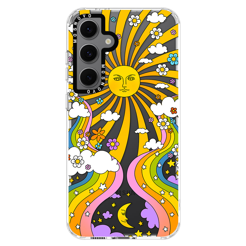 Rainbow Sun and Moon Phone Case - Samsung Galaxy S24 FE Case - MOSNOVO