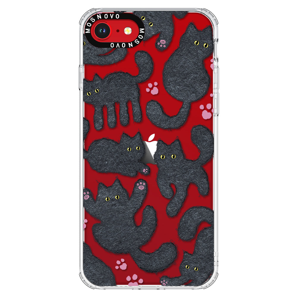 Black Furry Cat Phone Case - iPhone SE 2022 Case