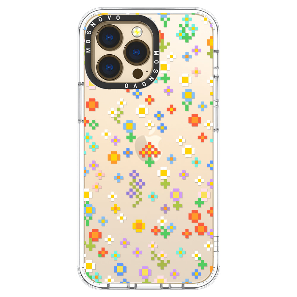 Pixel-Floral Phone Case - iPhone 14 Pro Case