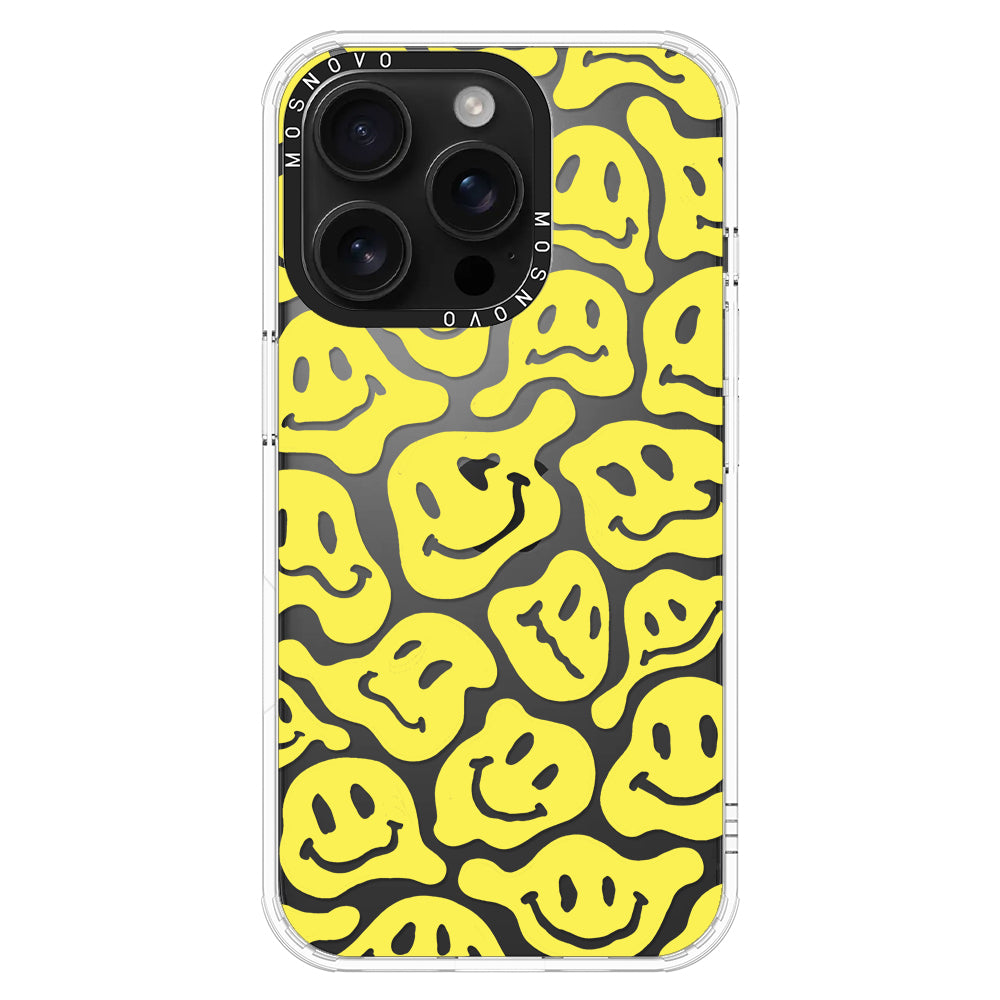 Melted Yellow Smiles Face Phone Case - iPhone 16 Pro Case - MOSNOVO