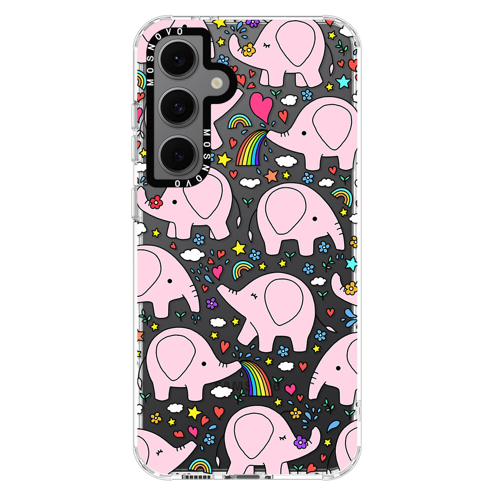 Pink Elephant Phone Case - Samsung Galaxy S24 FE Case - MOSNOVO