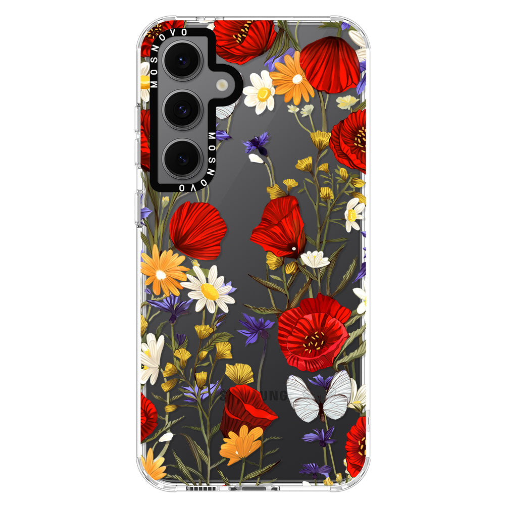 Poppy Floral Phone Case - Samsung Galaxy S24 FE Case - MOSNOVO