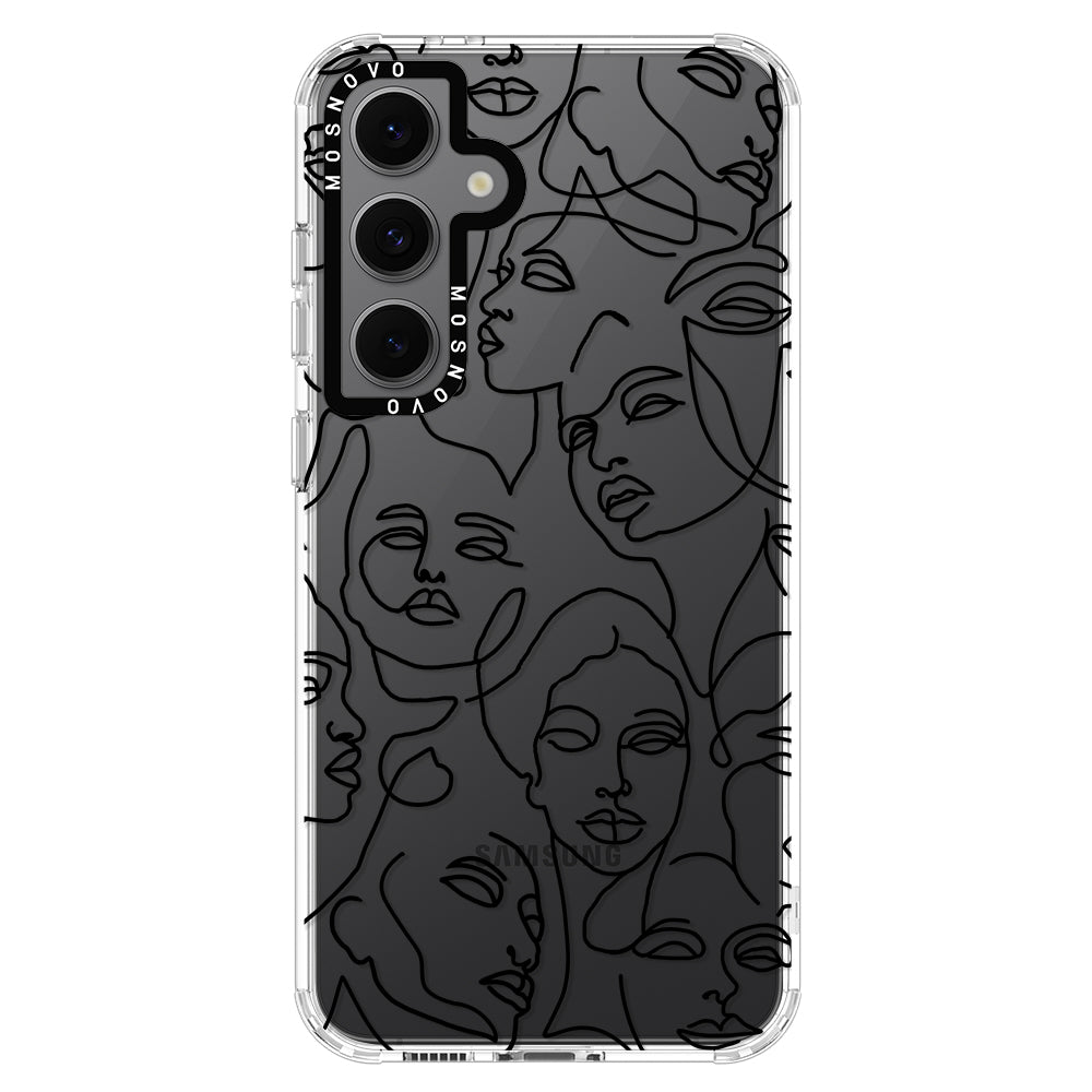 Abstract Face Line Art Phone Case - Samsung Galaxy S24 FE Case - MOSNOVO