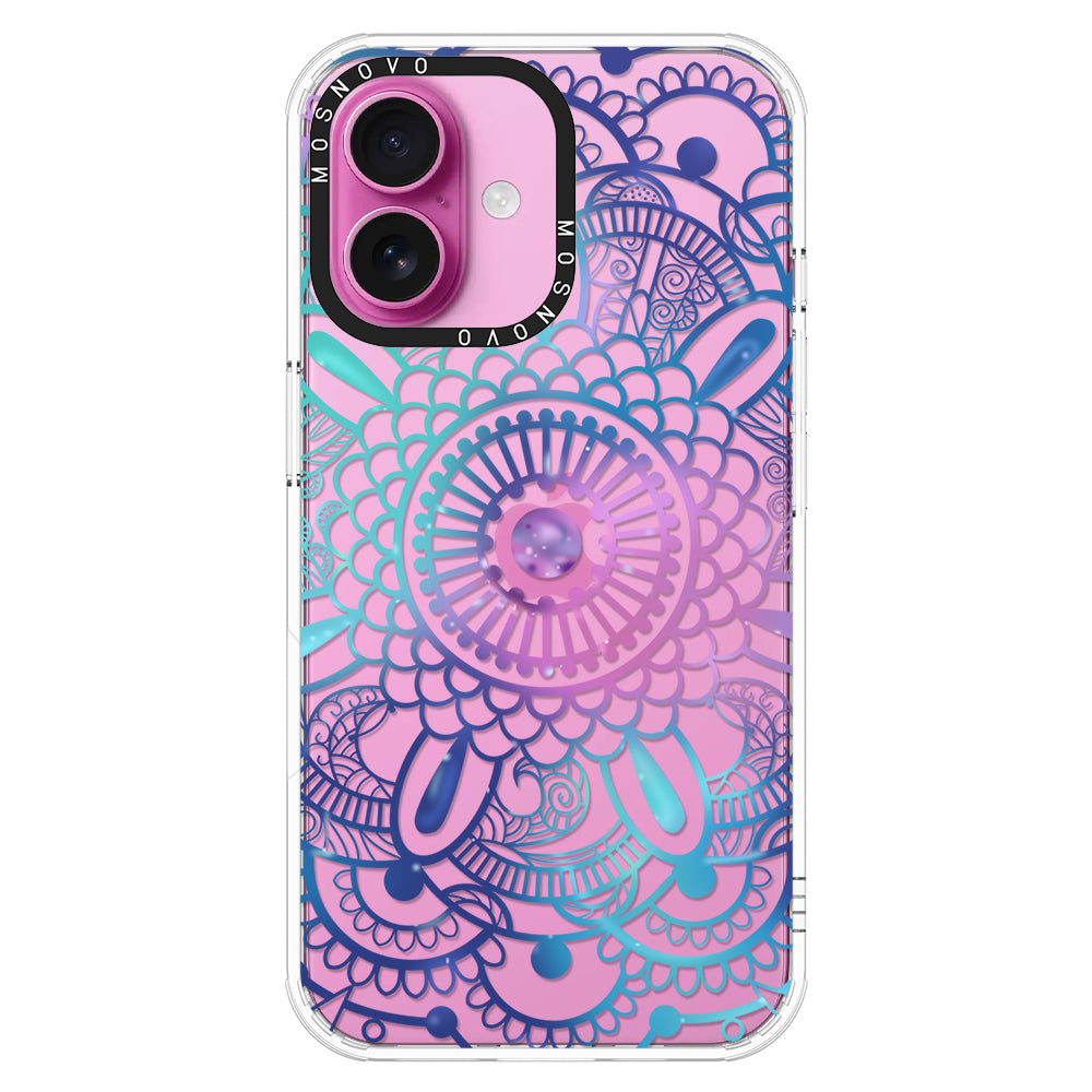 Violet Blue Mandala Phone Case - iPhone 16 Plus Case - MOSNOVO