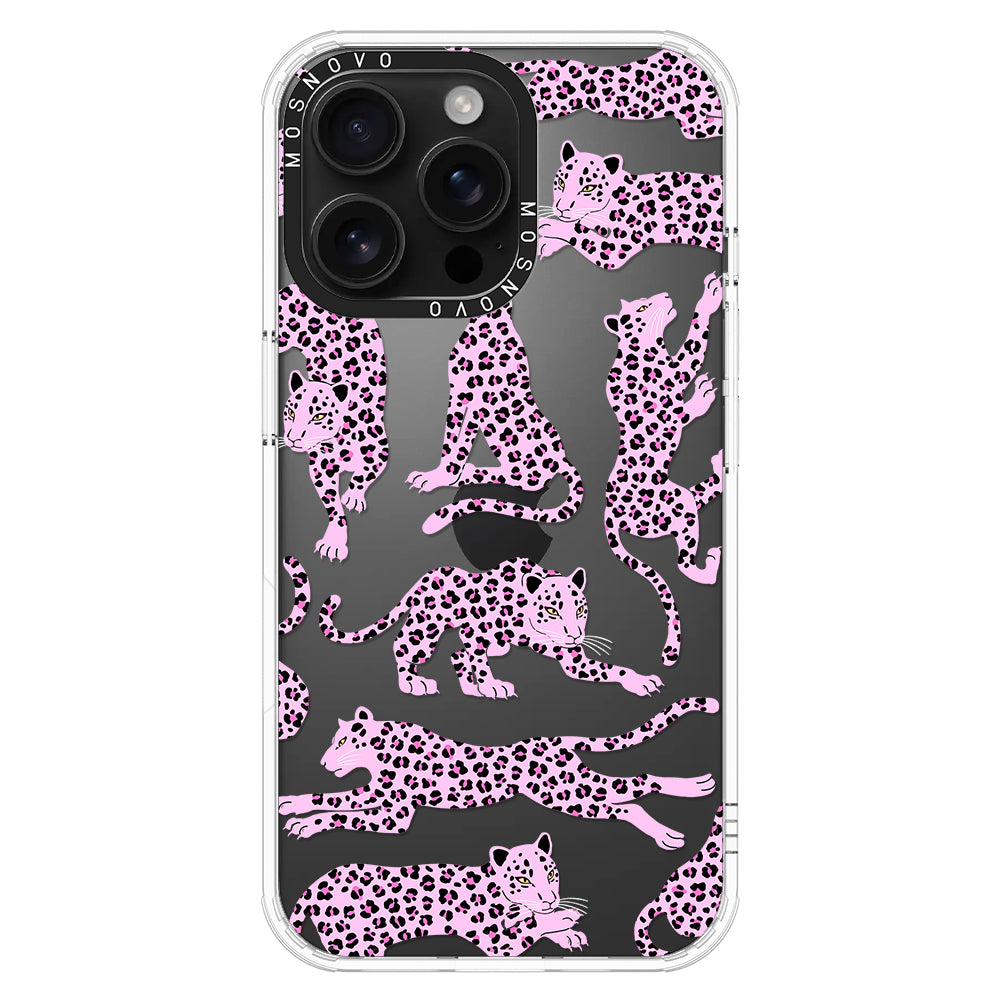 Pink Leopard Phone Case - iPhone 16 Pro Max Case - MOSNOVO