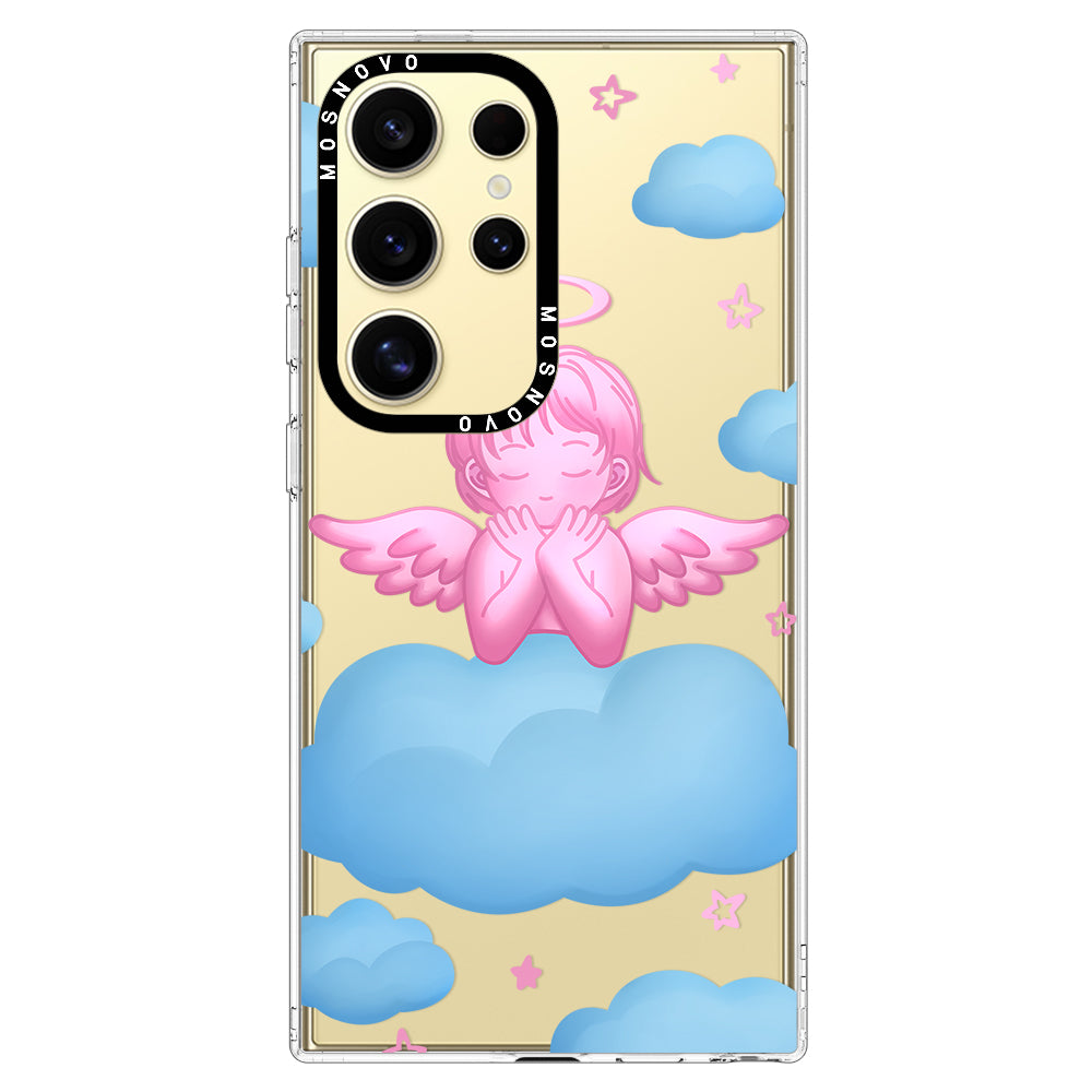 Pink Serenity Angel Phone Case - Samsung Galaxy S24 Ultra Case