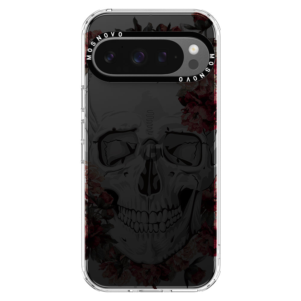 Red Flower Skull Phone Case - Google Pixel 9 Pro Case