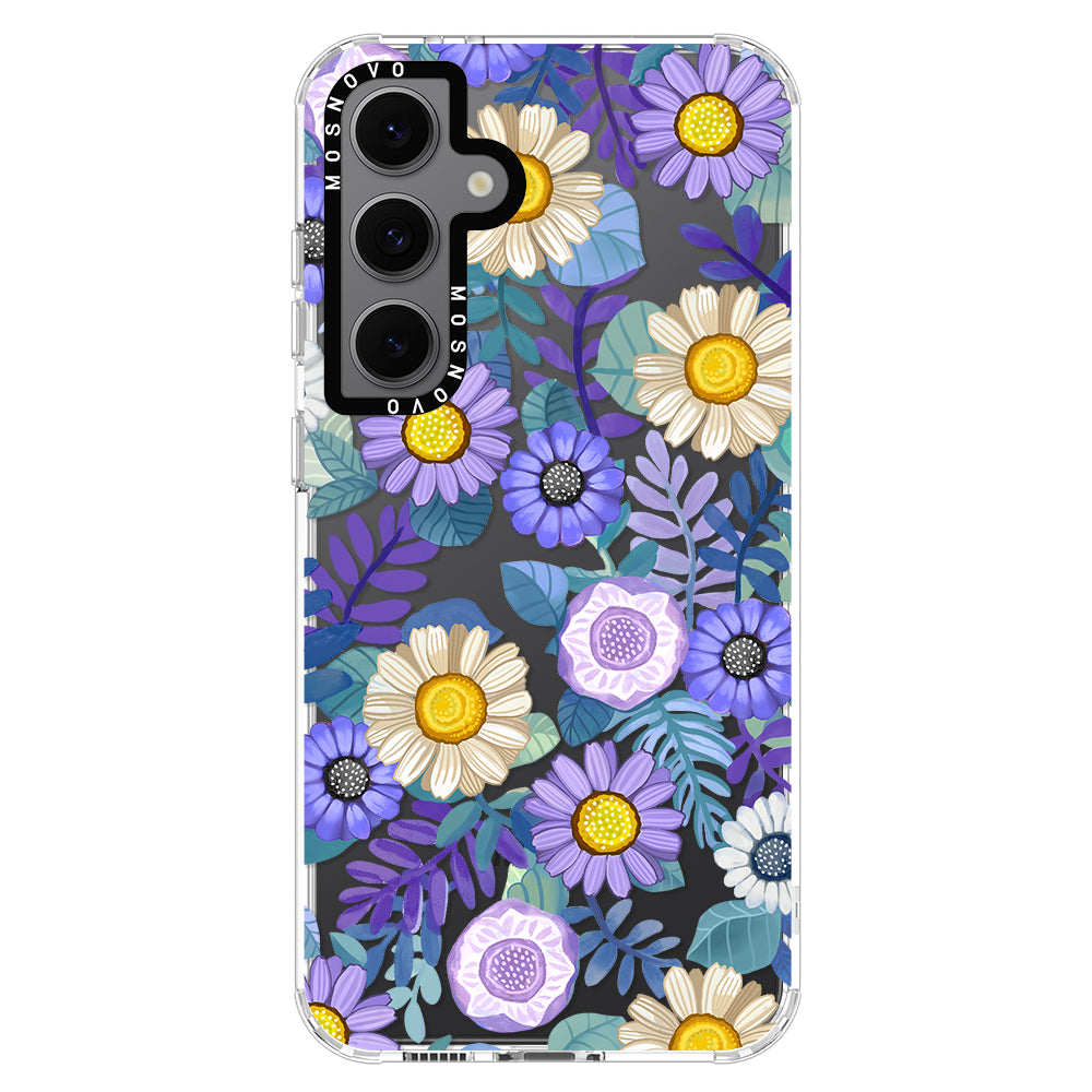 Purple Floral Phone Case - Samsung Galaxy S24 FE Case - MOSNOVO