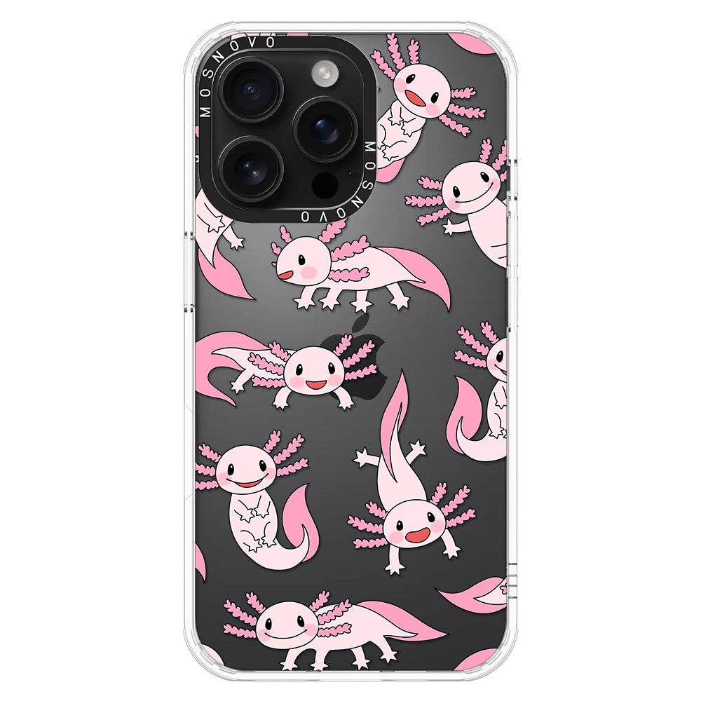 Pink Axolotl Phone Case - iPhone 16 Pro Max Case - MOSNOVO