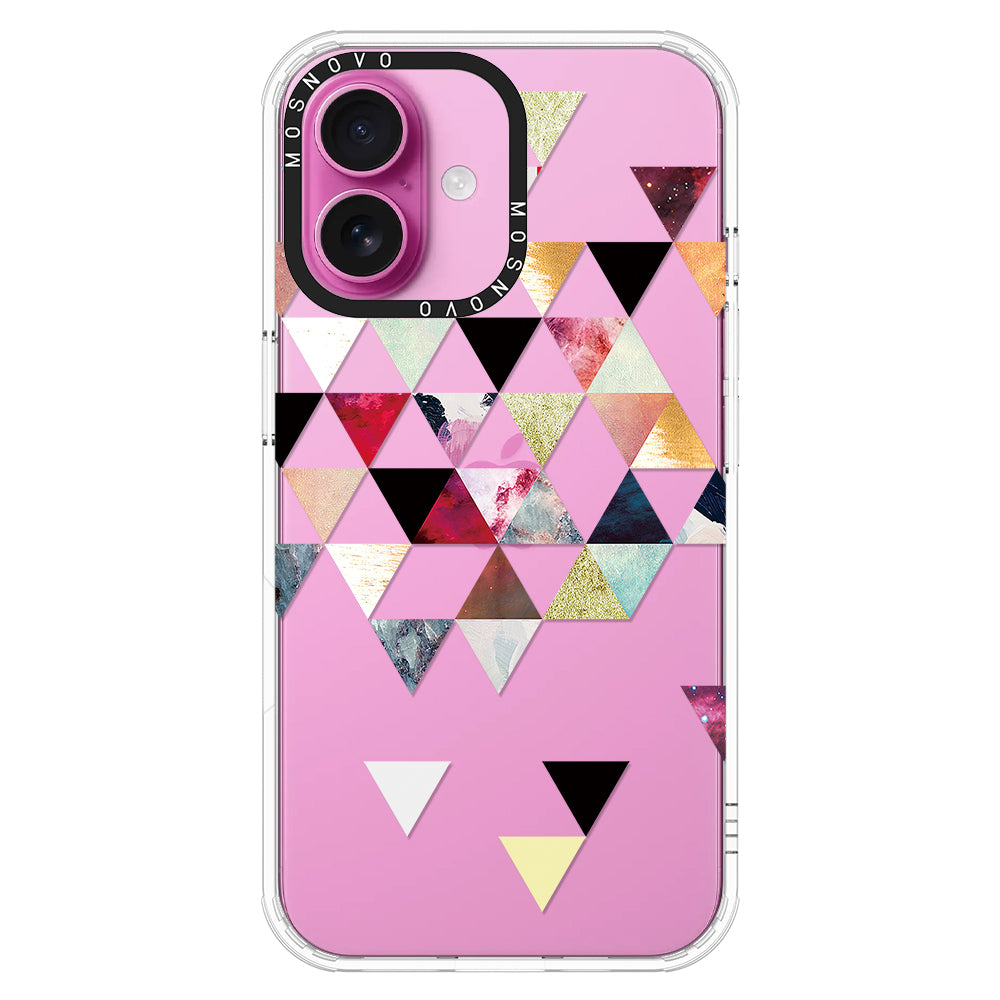 Triangles Stone Marble Phone Case - iPhone 16 Plus Case - MOSNOVO