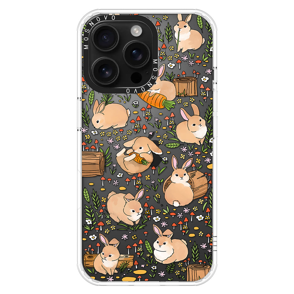 Cute Bunny Garden Phone Case - iPhone 16 Pro Max Case - MOSNOVO