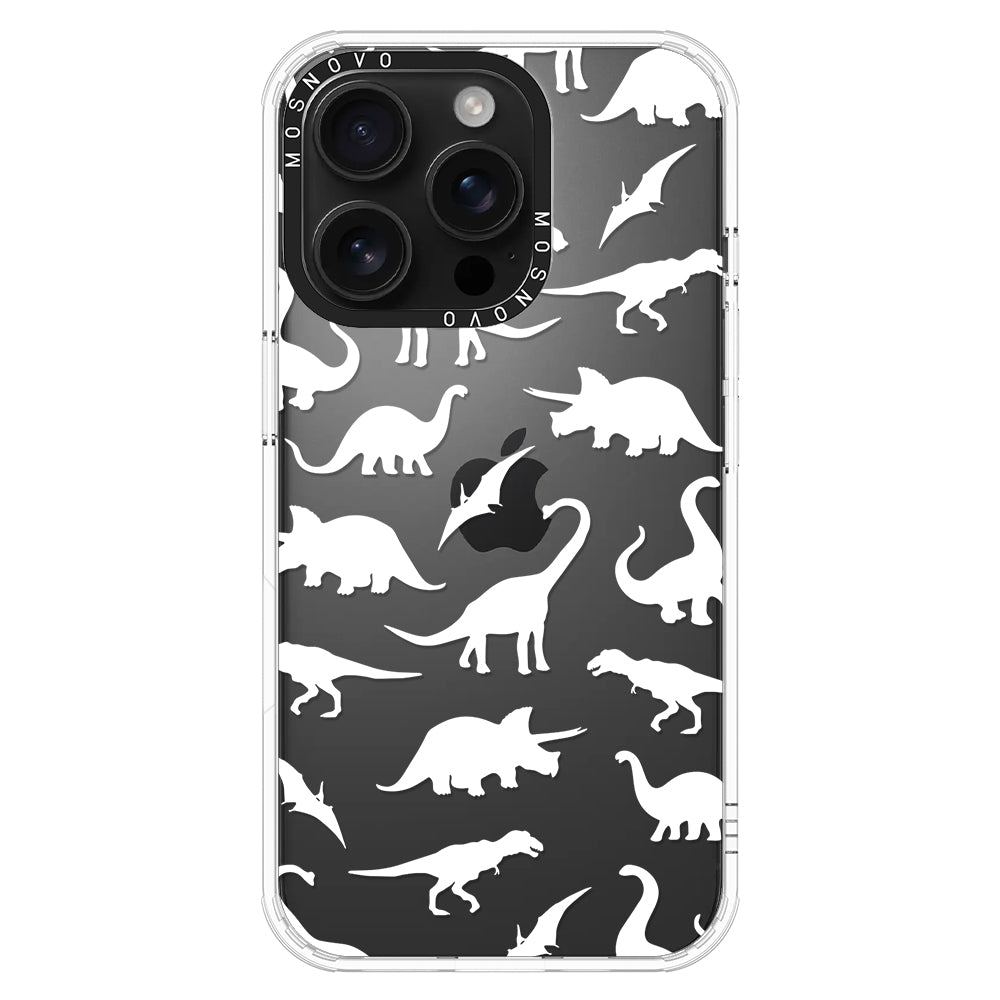 White Dinosaur Phone Case - iPhone 16 Pro Case - MOSNOVO