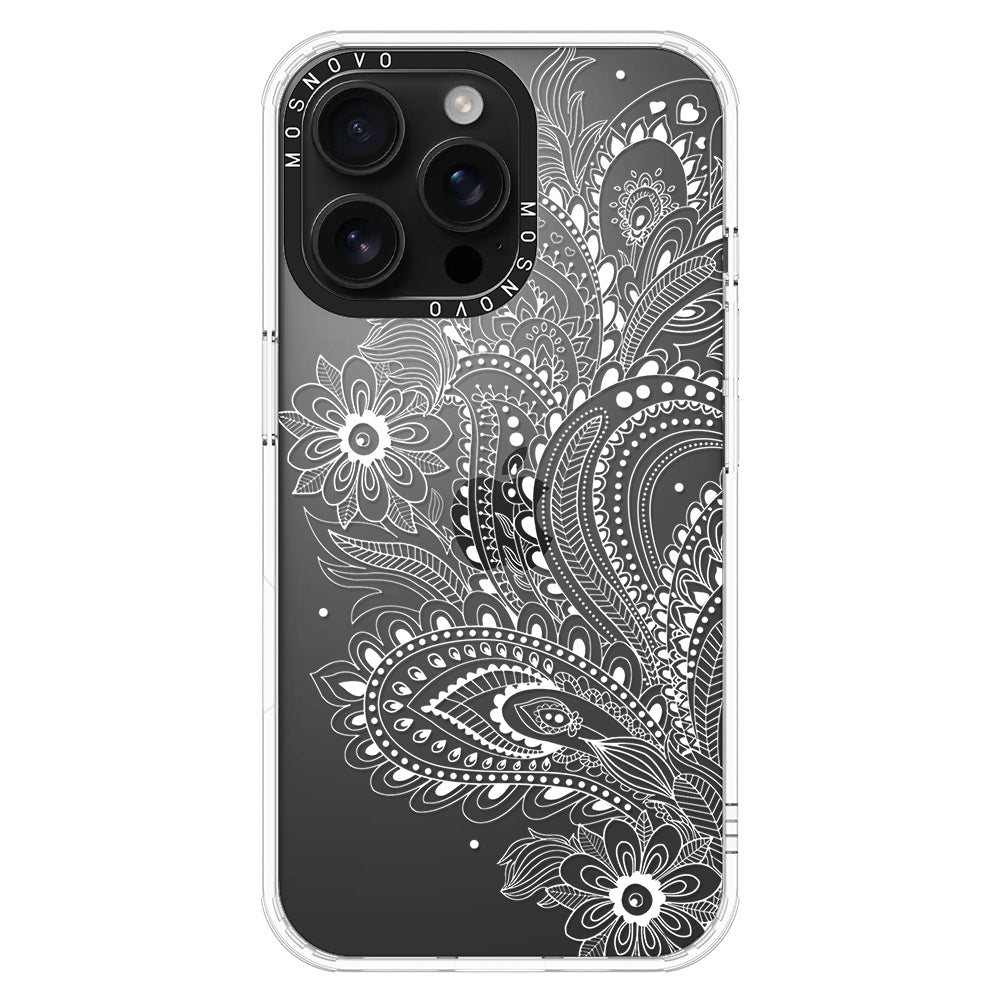 Aesthetic Flower Henna Phone Case - iPhone 16 Pro Max Case - MOSNOVO