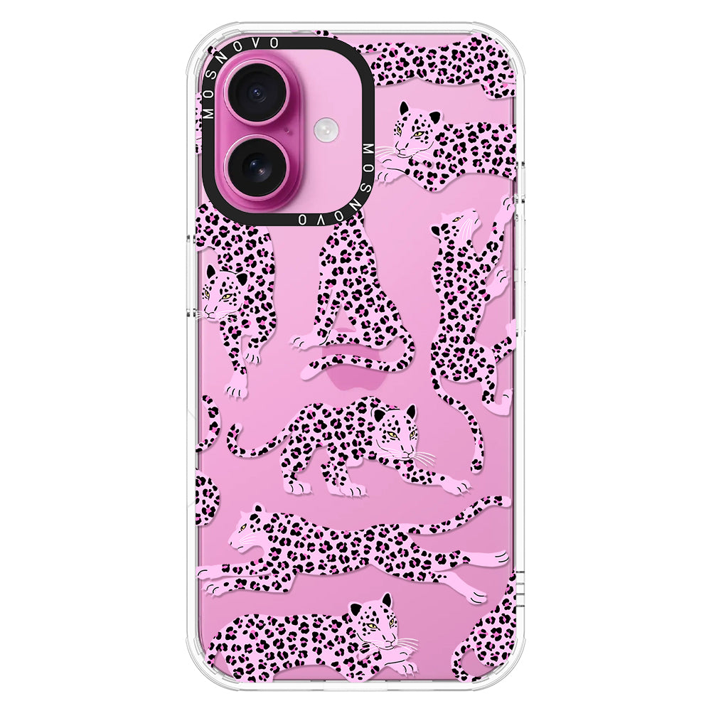 Pink Leopard Phone Case - iPhone 16 Plus Case - MOSNOVO