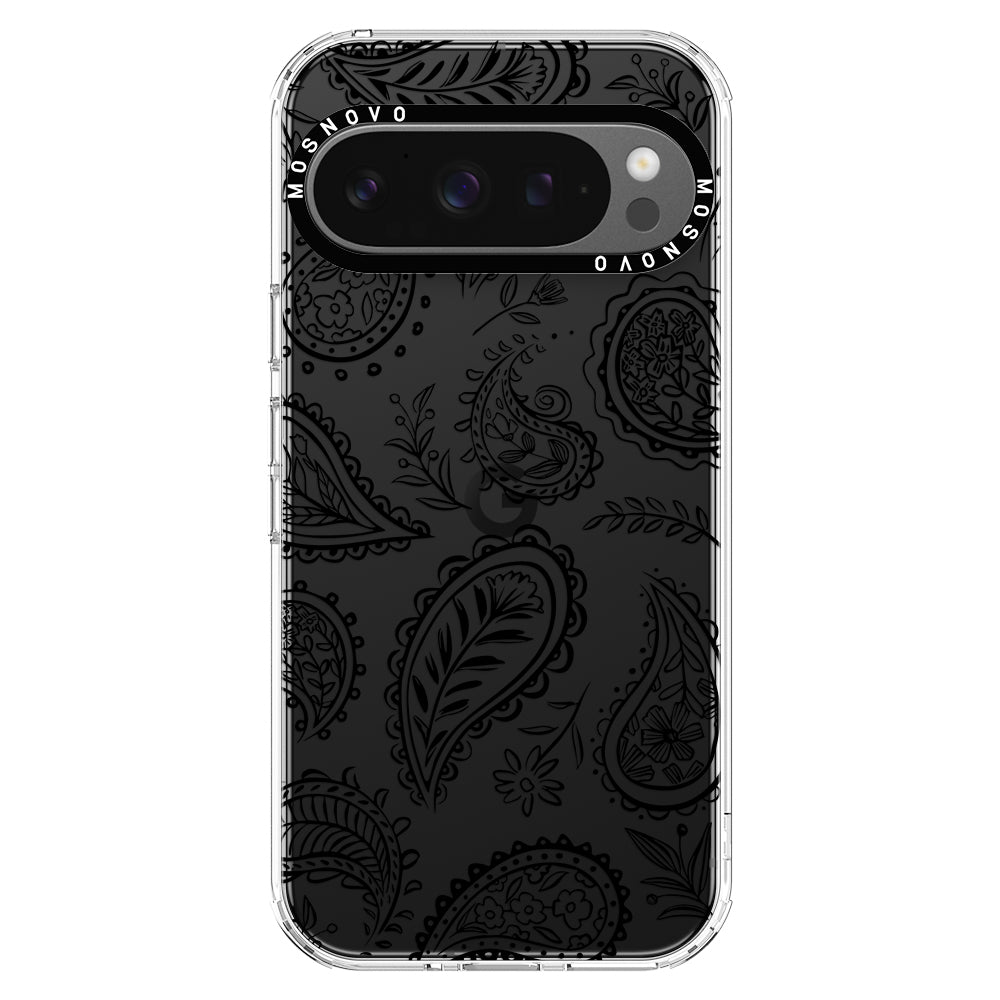 Black Paisley Phone Case - Google Pixel 9 Pro Case