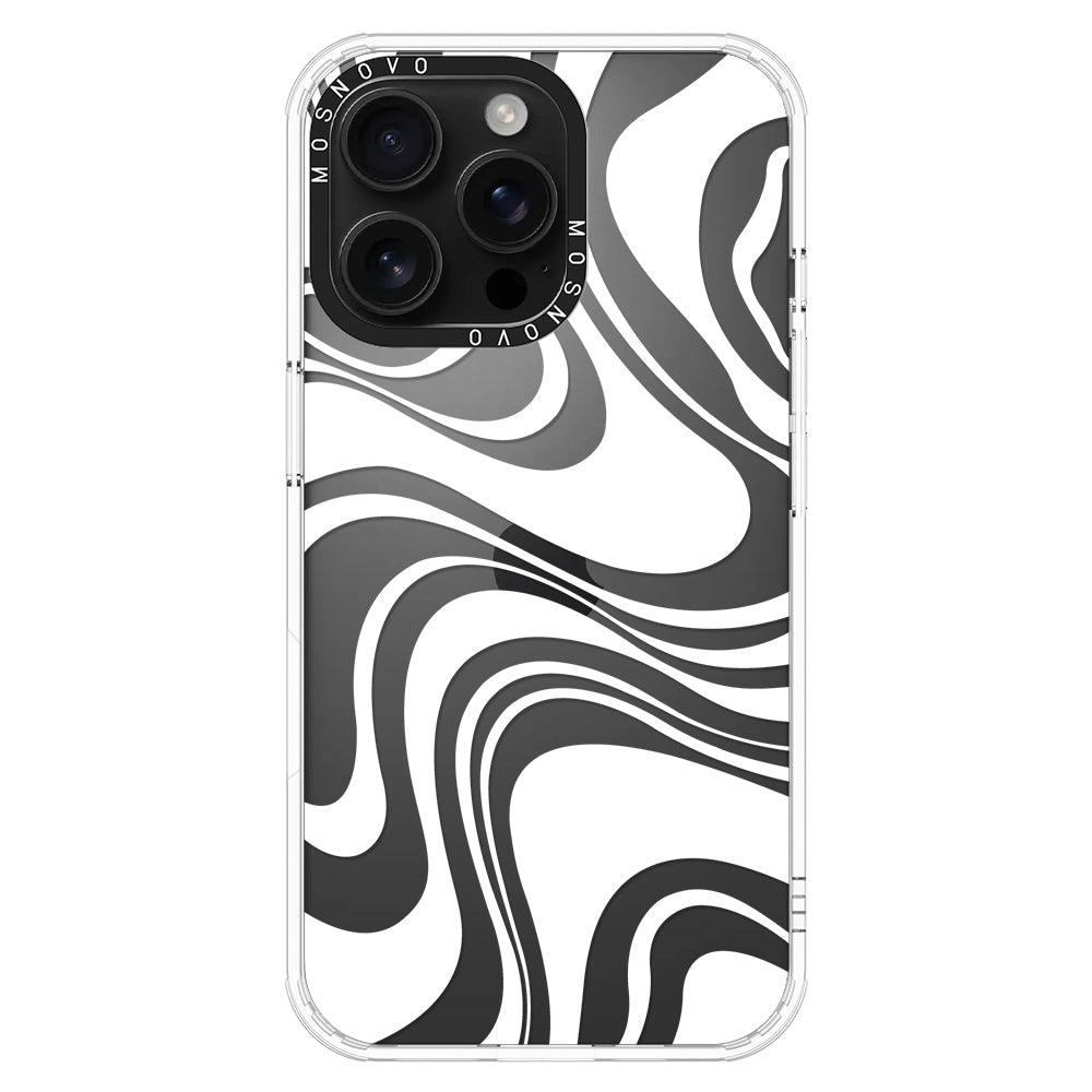 White Swirl Phone Case - iPhone 16 Pro Max Case - MOSNOVO