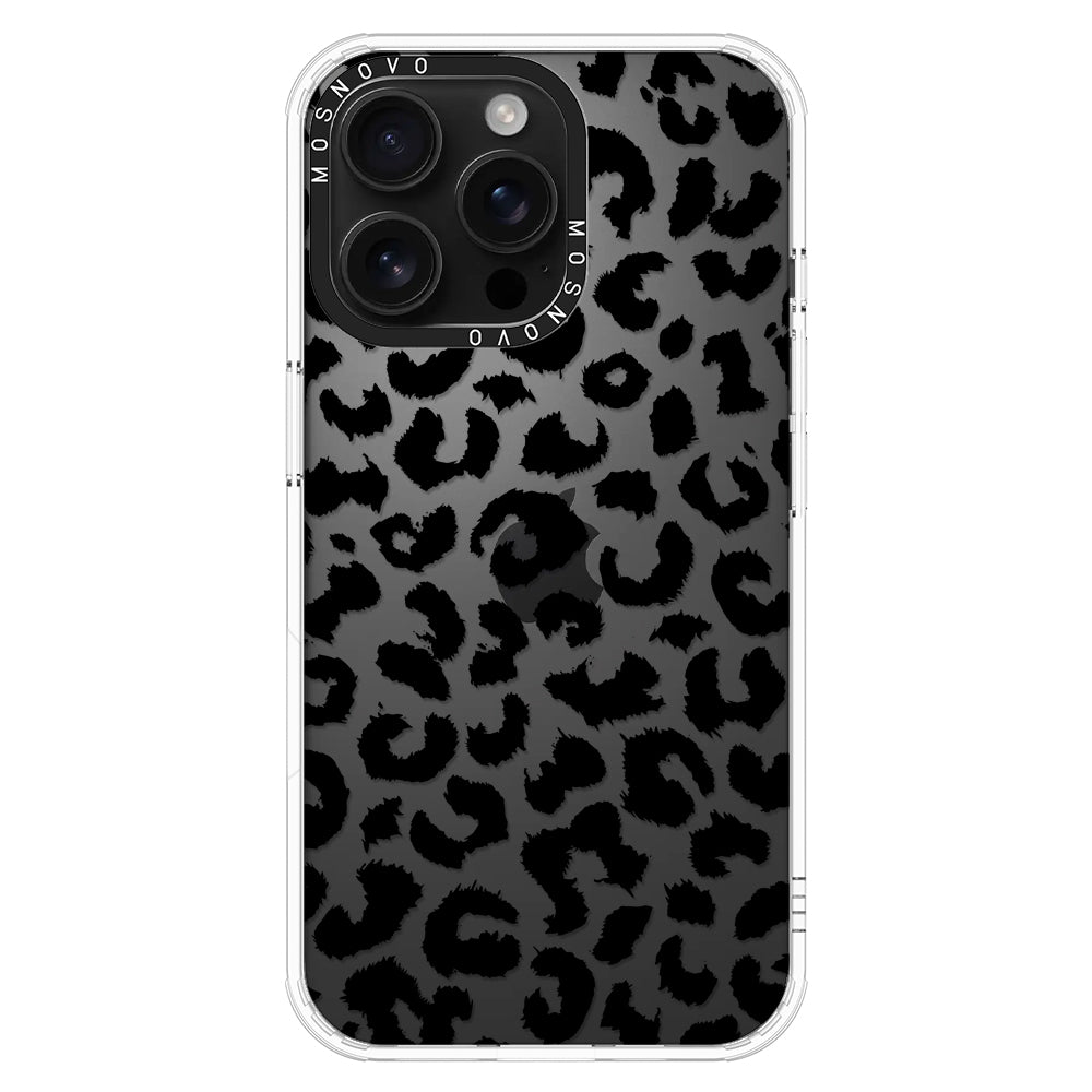 Black Leopard Phone Case - iPhone 16 Pro Max Case - MOSNOVO