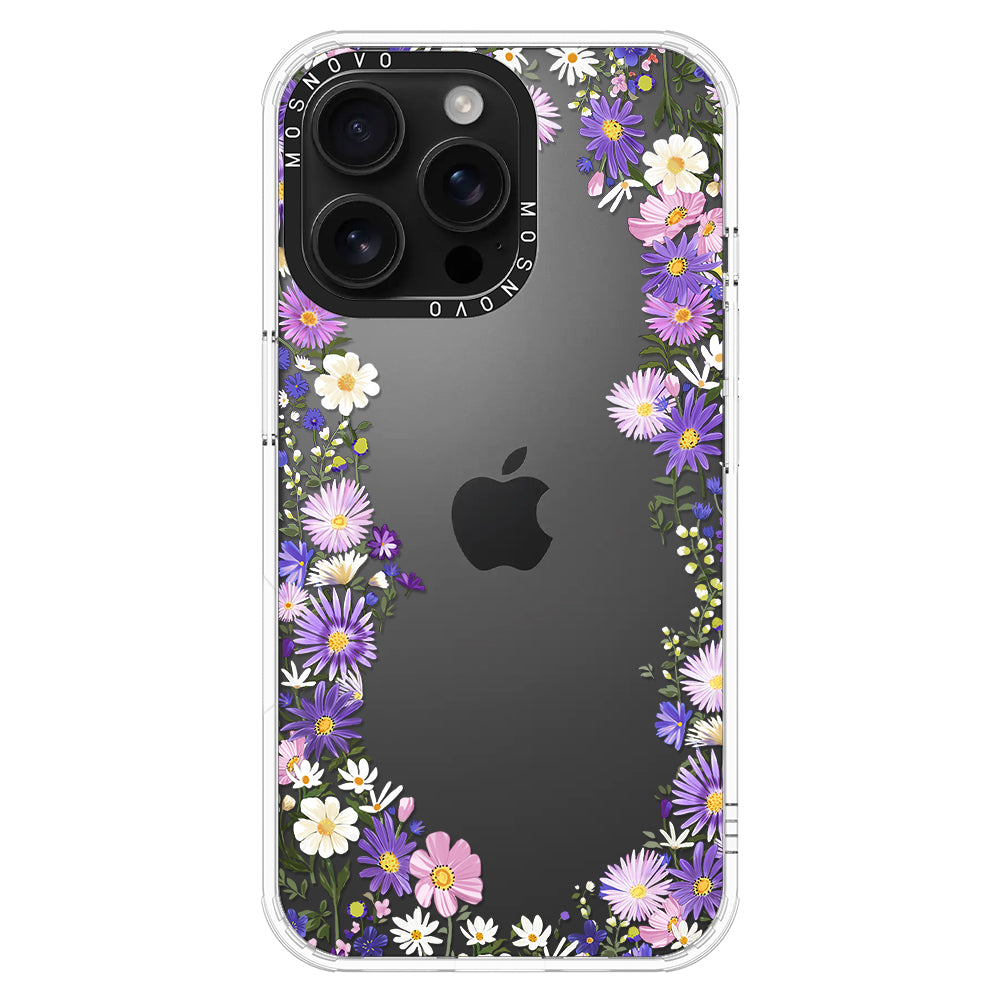 Purple Daisy Garden Phone Case - iPhone 16 Pro Max Case - MOSNOVO