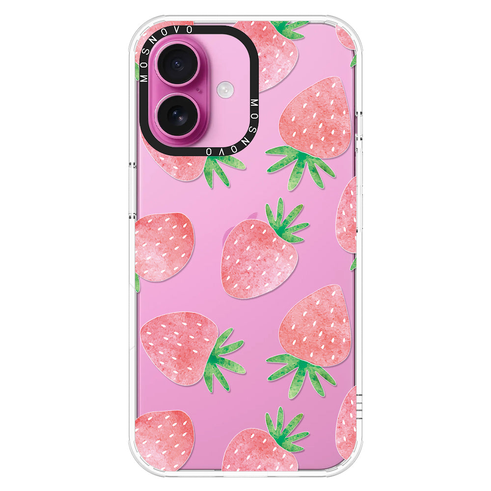 Pastel Strawberry Phone Case - iPhone 16 Plus Case - MOSNOVO