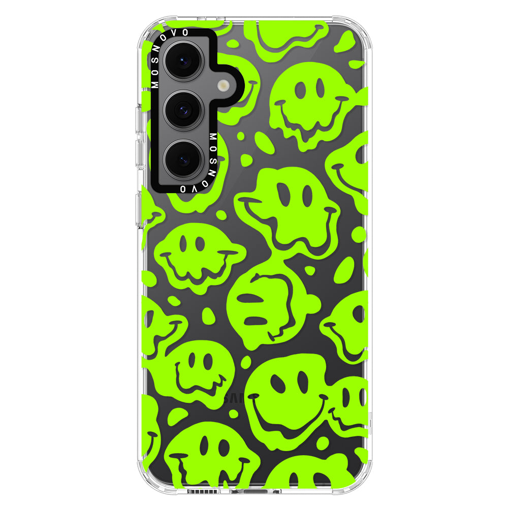 Distorted Green Smiles Face Phone Case - Samsung Galaxy S24 FE Case - MOSNOVO