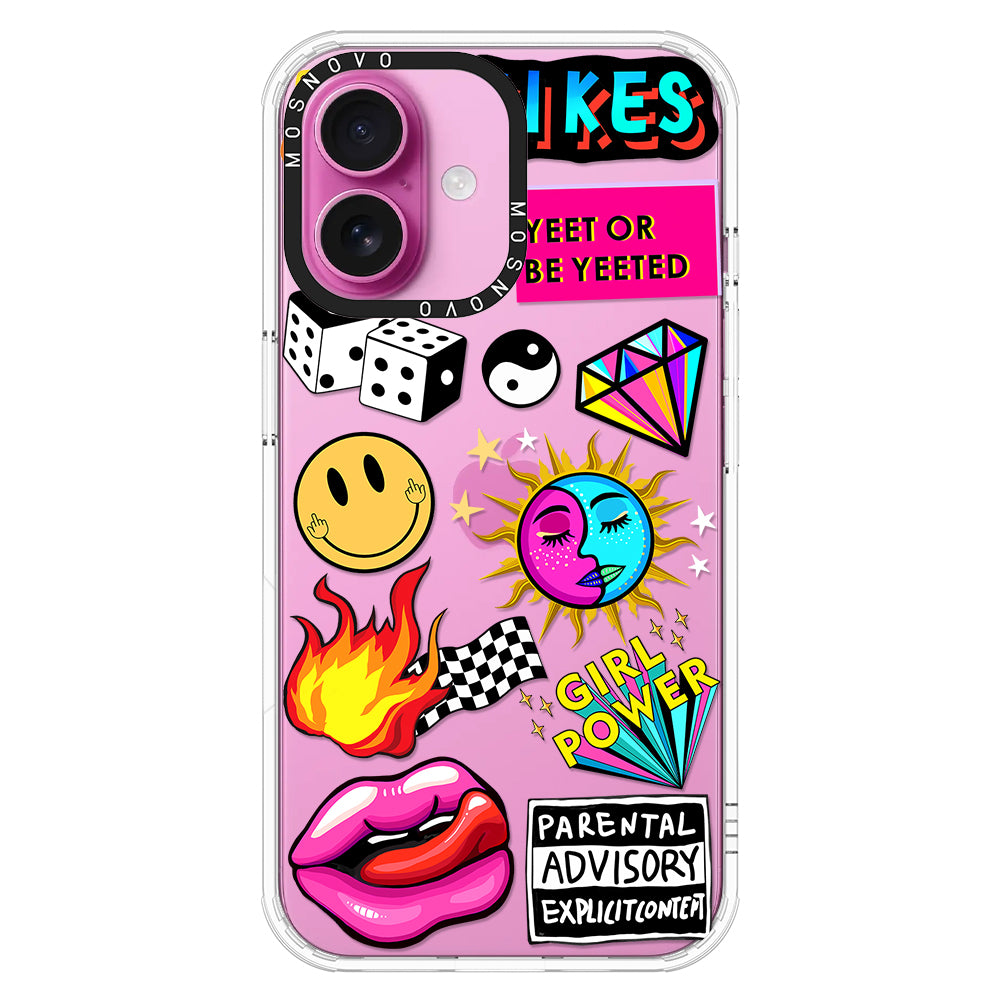 Funky Stickers Phone Case - iPhone 16 Plus Case - MOSNOVO