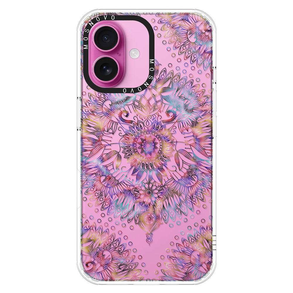 Rainbow Mandala Phone Case - iPhone 16 Plus Case - MOSNOVO