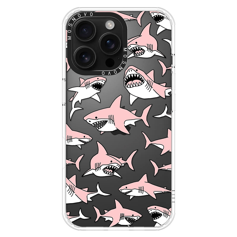 Pink Shark Phone Case - iPhone 16 Pro Max Case - MOSNOVO