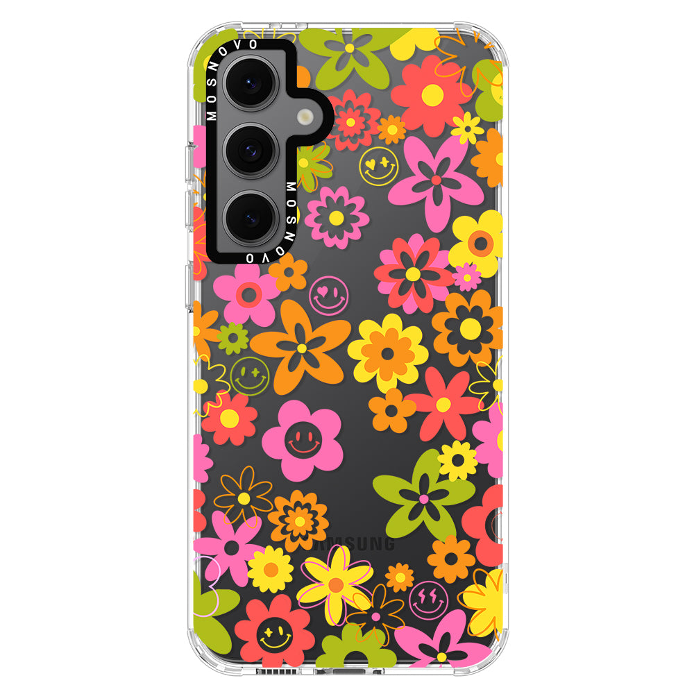 70's Groovy Floral Phone Case - Samsung Galaxy S24 FE Case - MOSNOVO