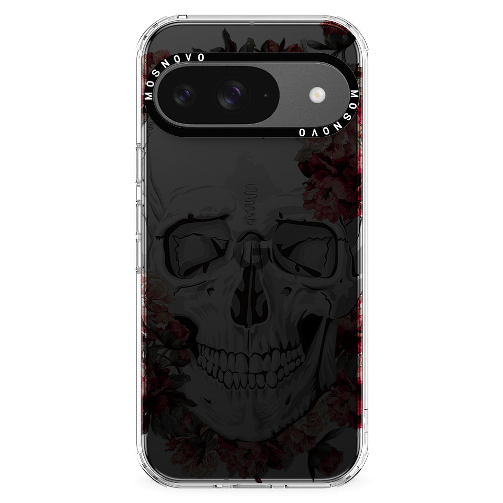 Red Flower Skull Phone Case - Google Pixel 9 Case