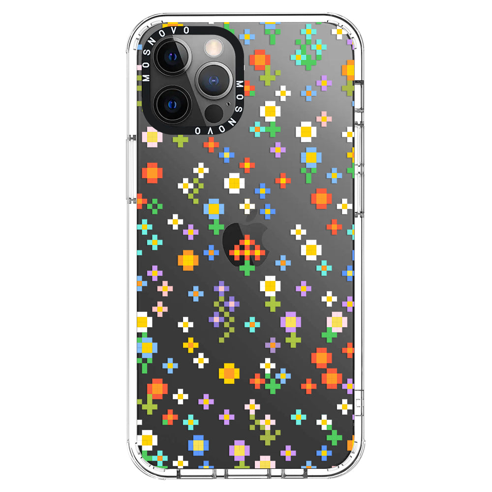 Pixel-Floral Phone Case - iPhone 12 Pro Max Case